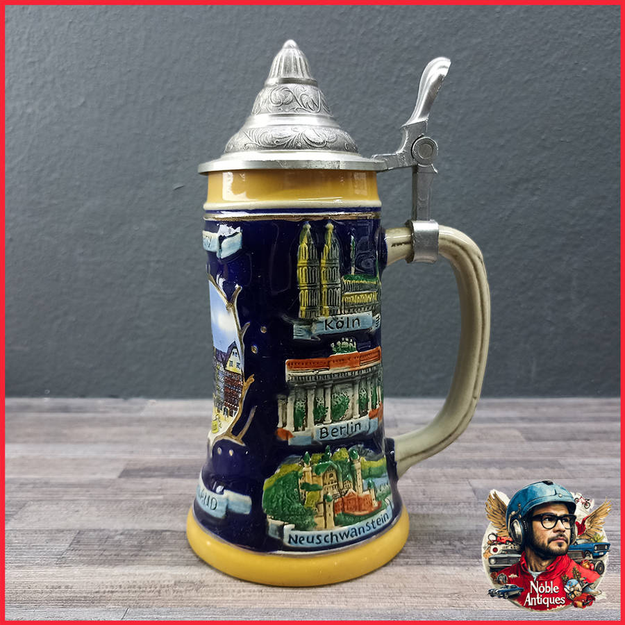 Highly Decorative Original German Beer Stein