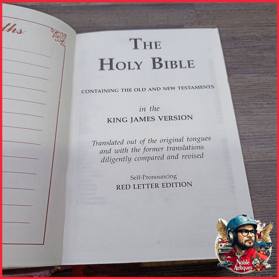 Original Holy Bible with Olive Wood Cover from Jerusalem