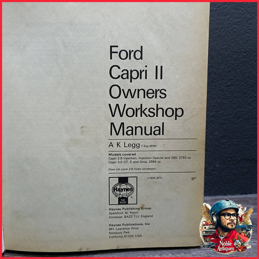Ford Capri II Owners Workshop Manual Book by A.K. Legg