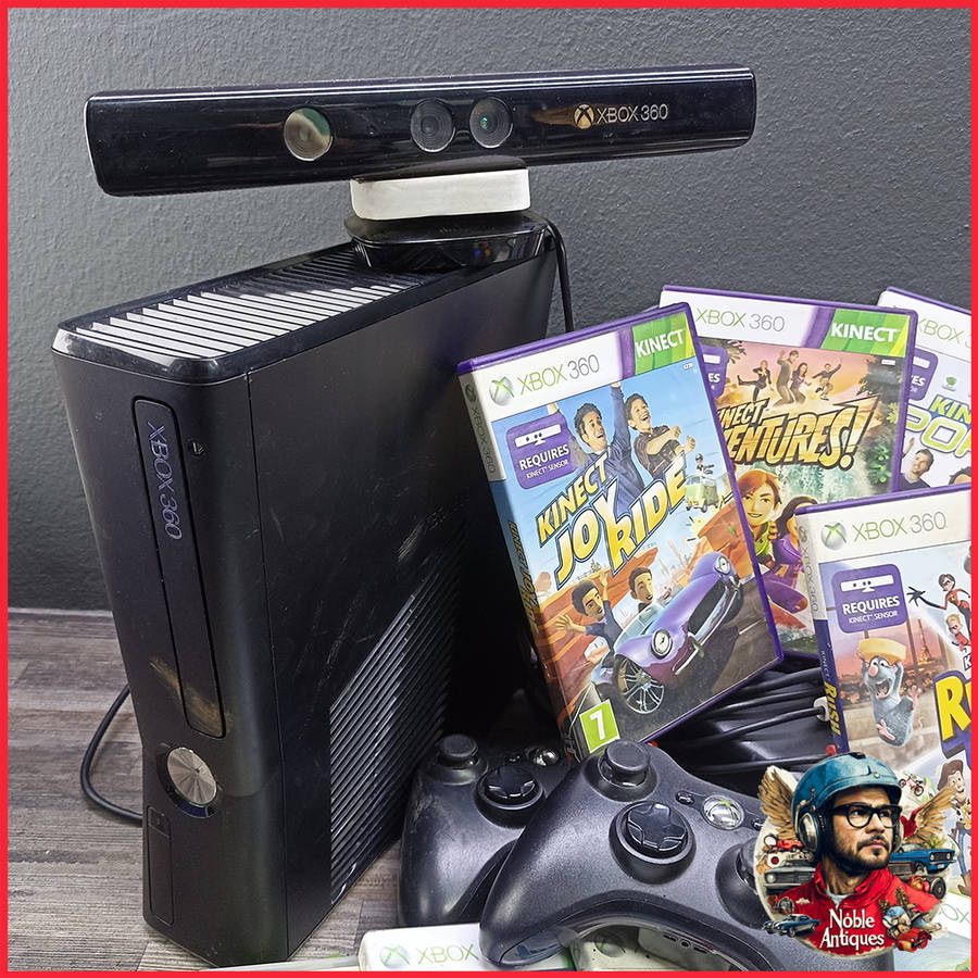 Large Working Microsoft Xbox 360 Kinect Console and Games Collection