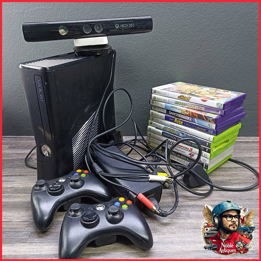 Large Working Microsoft Xbox 360 Kinect Console and Games Collection