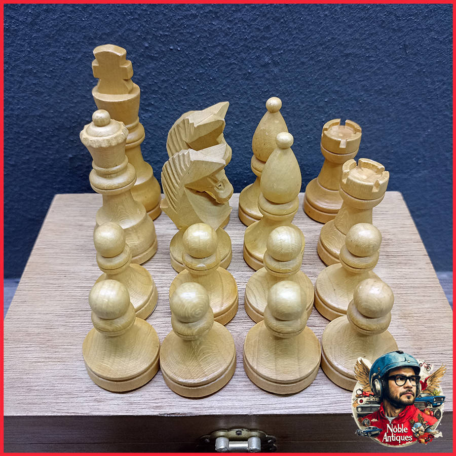 Original Wood Boxed Hand Crafted Wood Chess Set