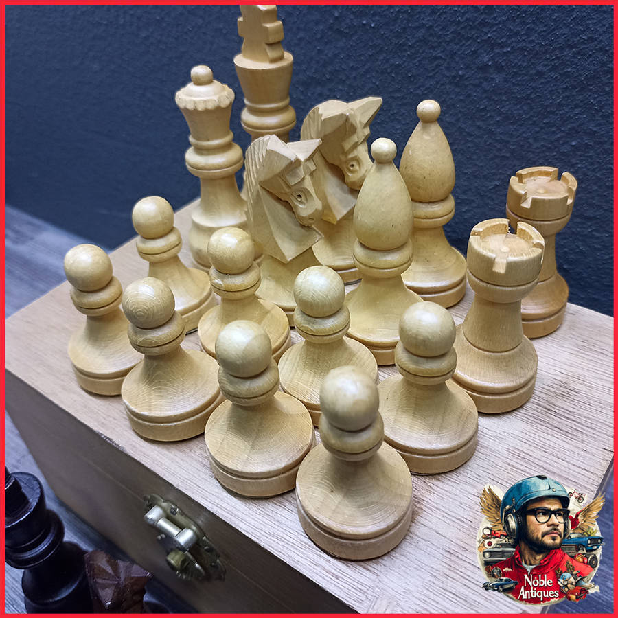 Original Wood Boxed Hand Crafted Wood Chess Set