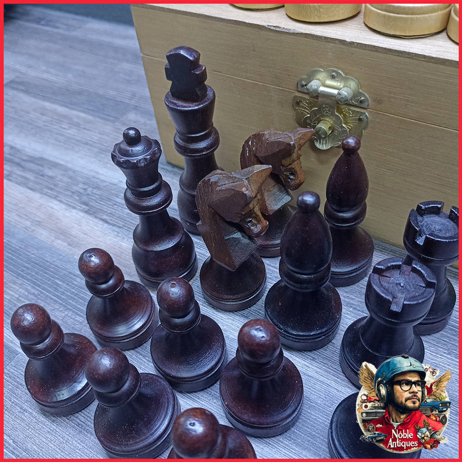 Original Wood Boxed Hand Crafted Wood Chess Set