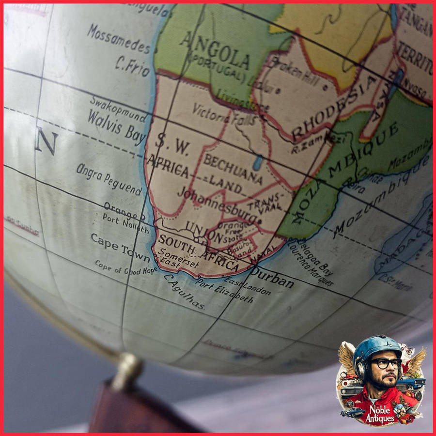 Vintage Chad Valley 1950's Tin World Globe and Tin 1960s Moon Globe