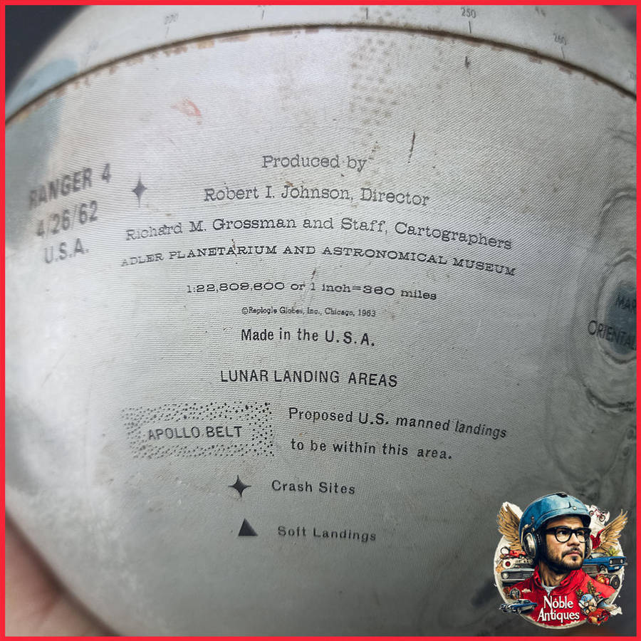 Vintage Chad Valley 1950's Tin World Globe and Tin 1960s Moon Globe