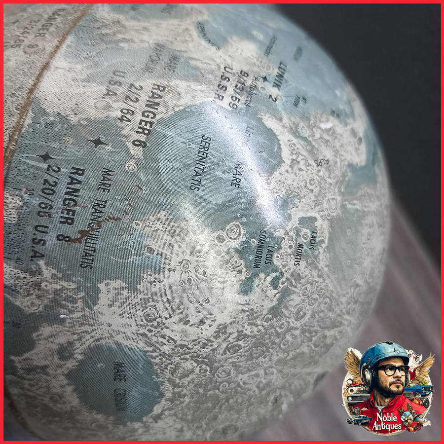 Vintage Chad Valley 1950's Tin World Globe and Tin 1960s Moon Globe