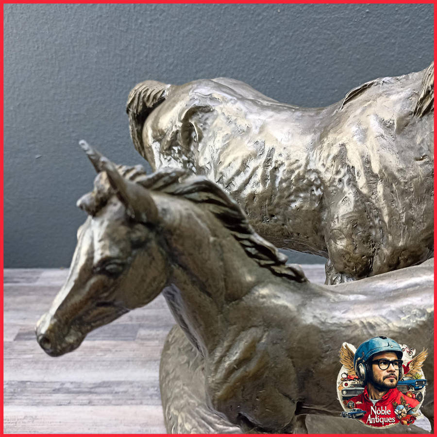 AMY OXENBOULD - Race Horse and Foal Signed & Numbered 171/350 Patinated Bronze