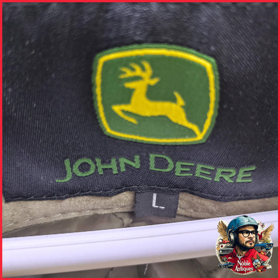 John Deere Ladies Leather Jacket - Dark Khaki Large
