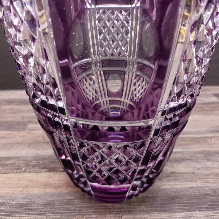 Spectacular Large Amethyst Cut Christal Vase