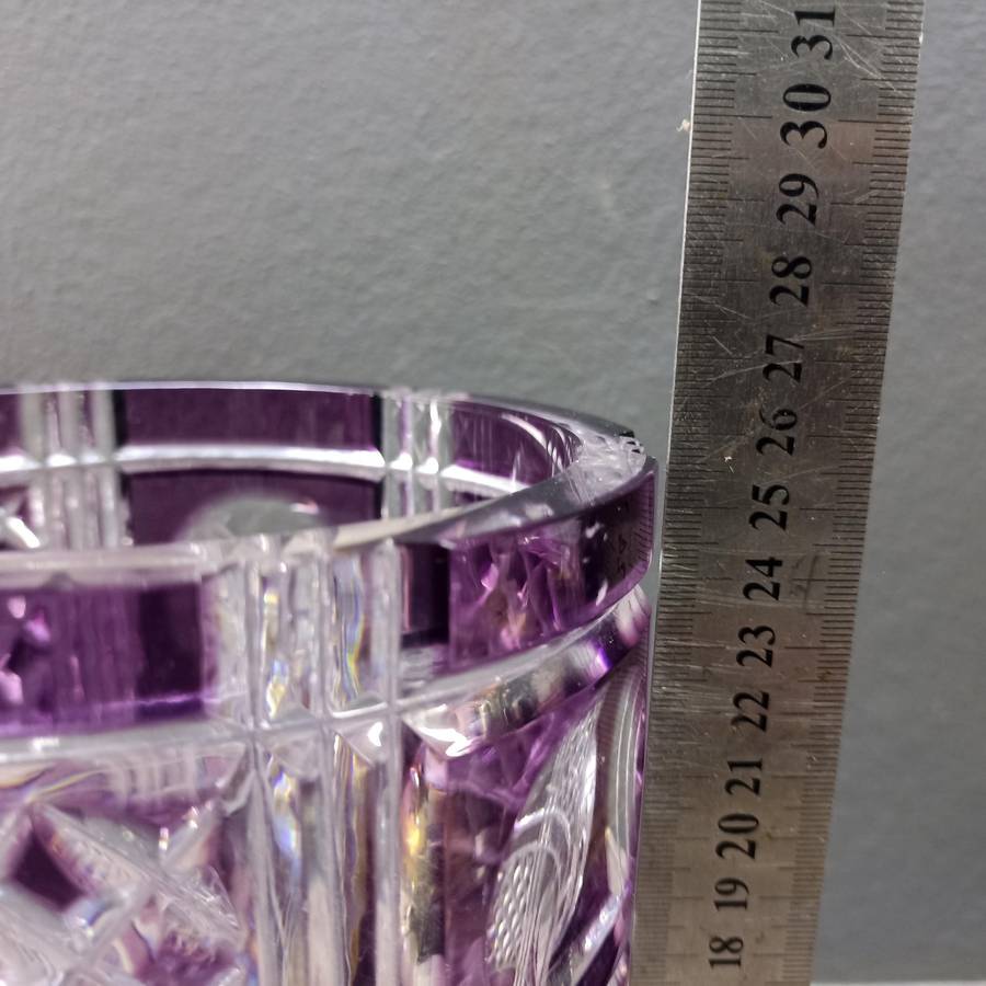 Spectacular Large Amethyst Cut Christal Vase