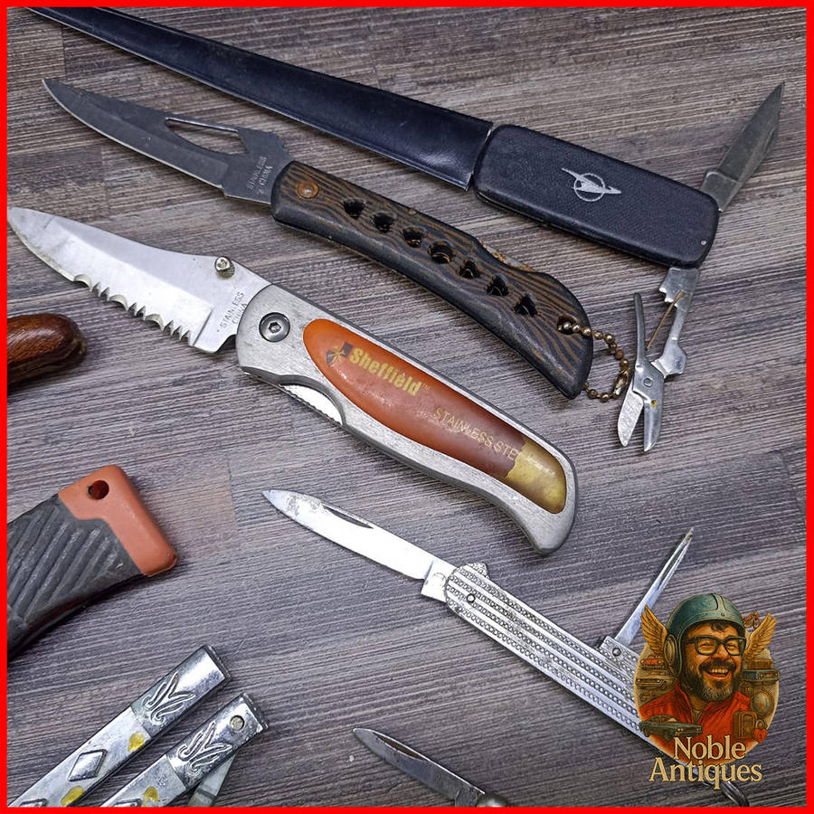 Large Knife and Pocket Knife Collection