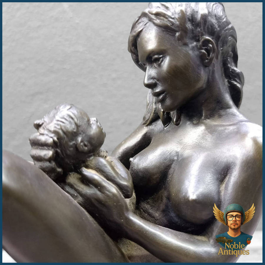 Vintage Cold Cast Bronze Genesis Heredities culpture Titled 'first Love'