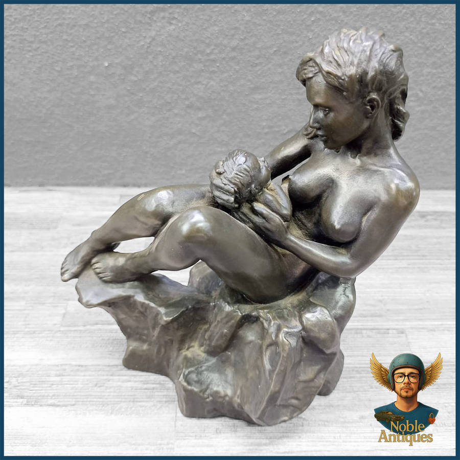 Vintage Cold Cast Bronze Genesis Heredities culpture Titled 'first Love'