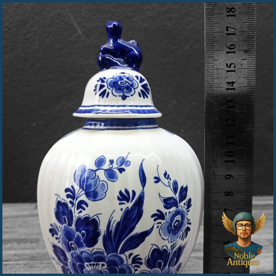 Vintage Royal Delft Blue and White Porcelain Delftware ginger jar