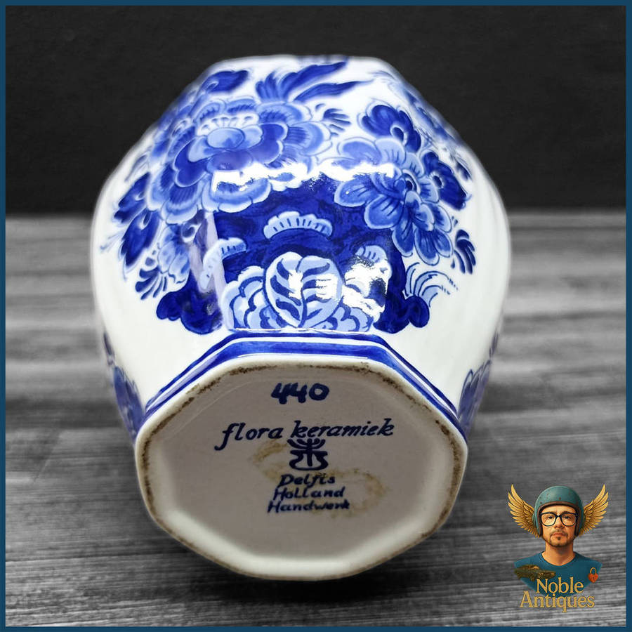 Vintage Royal Delft Blue and White Porcelain Delftware ginger jar