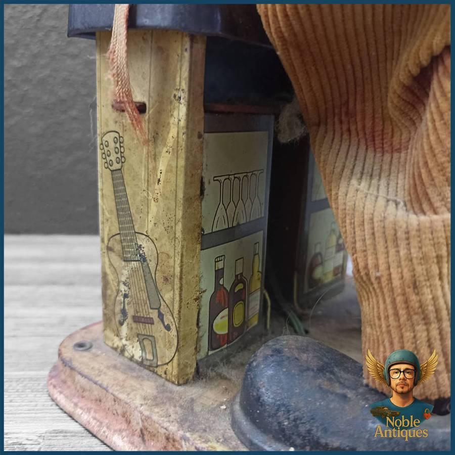 1960s Charley Weaver Bartender battery-operated tin toy Rosko Toys in Japan