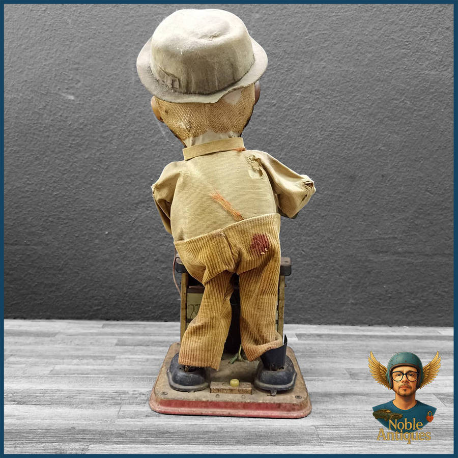 1960s Charley Weaver Bartender battery-operated tin toy Rosko Toys in Japan