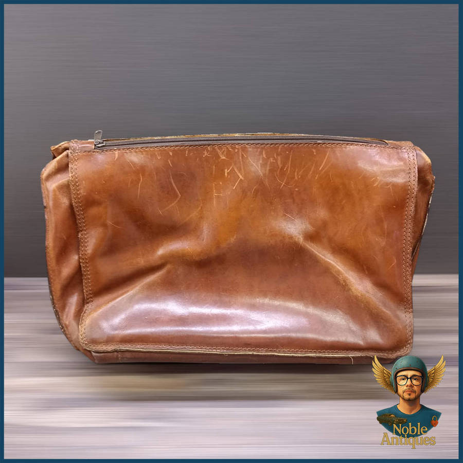Vintage WINDSOR Genuine Leather Mens Front Lock Business Case Brown