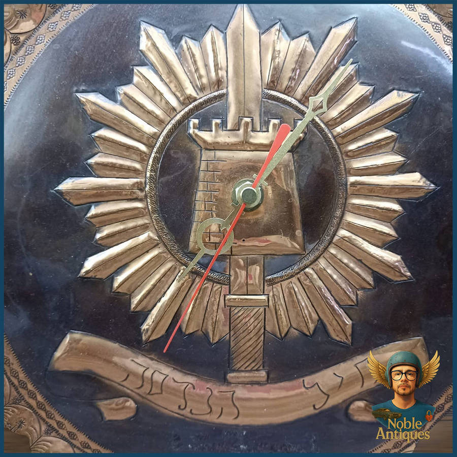Hand Crafter Copper Military Embossed Clock