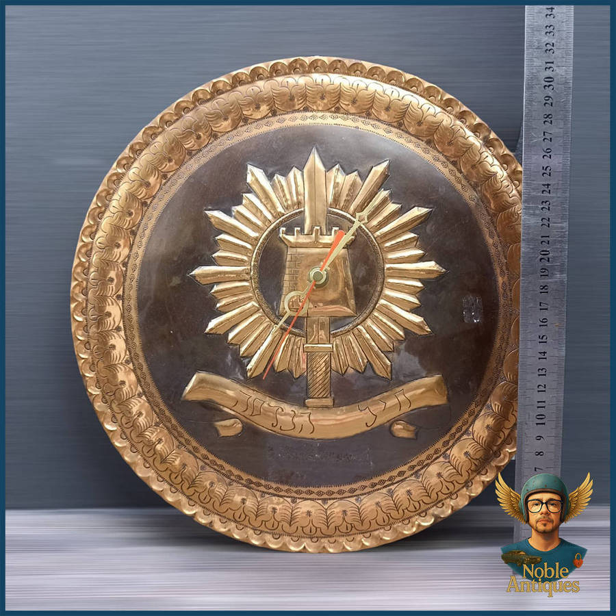 Hand Crafter Copper Military Embossed Clock