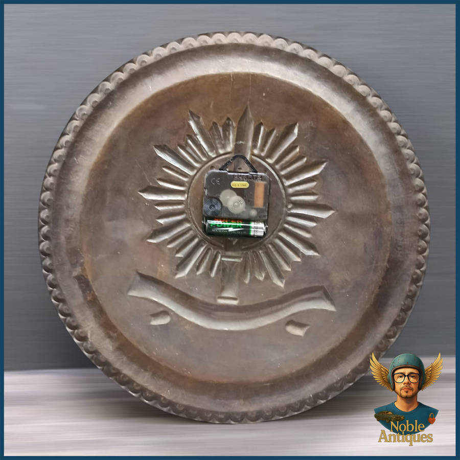 Hand Crafter Copper Military Embossed Clock