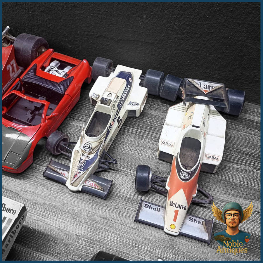 Large Die Cast Formula 1 and other racing car models Scale 1:14 and 1:24 (parts and Display)