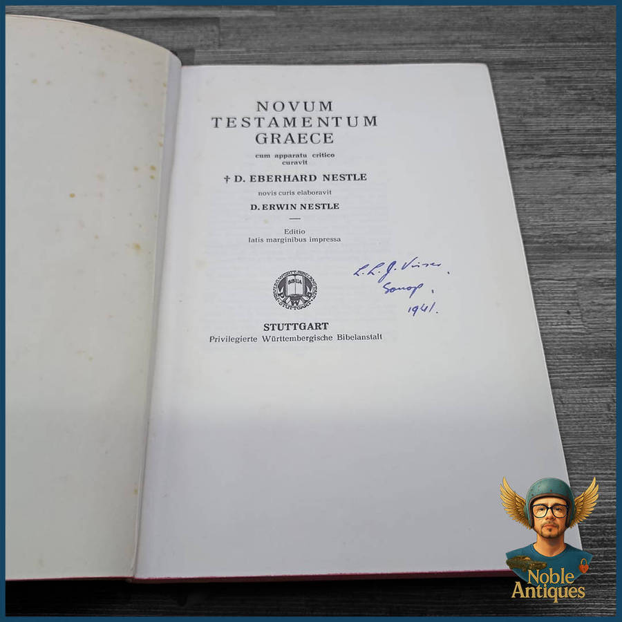 1941 Novum Testamentum Graece The New Testament in Greek