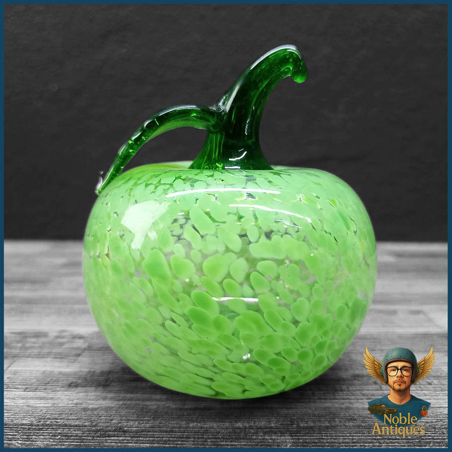Vintage Hand-Blown Kosta Boda glass apple Paperweight