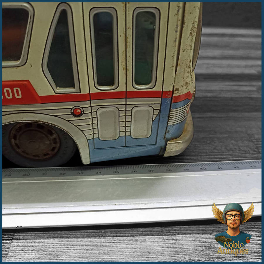Large Vintage 1960's Japanese Litho Tin Toy Bus 40cm