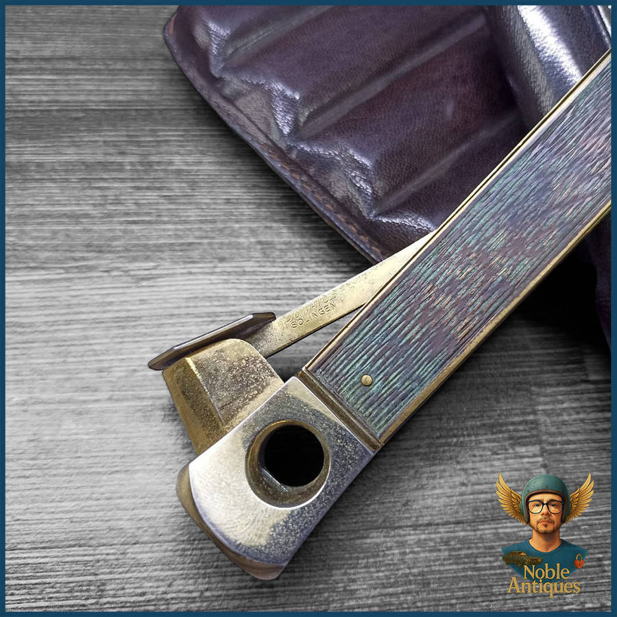 Vintage German Cigar Cutter with Leather Case