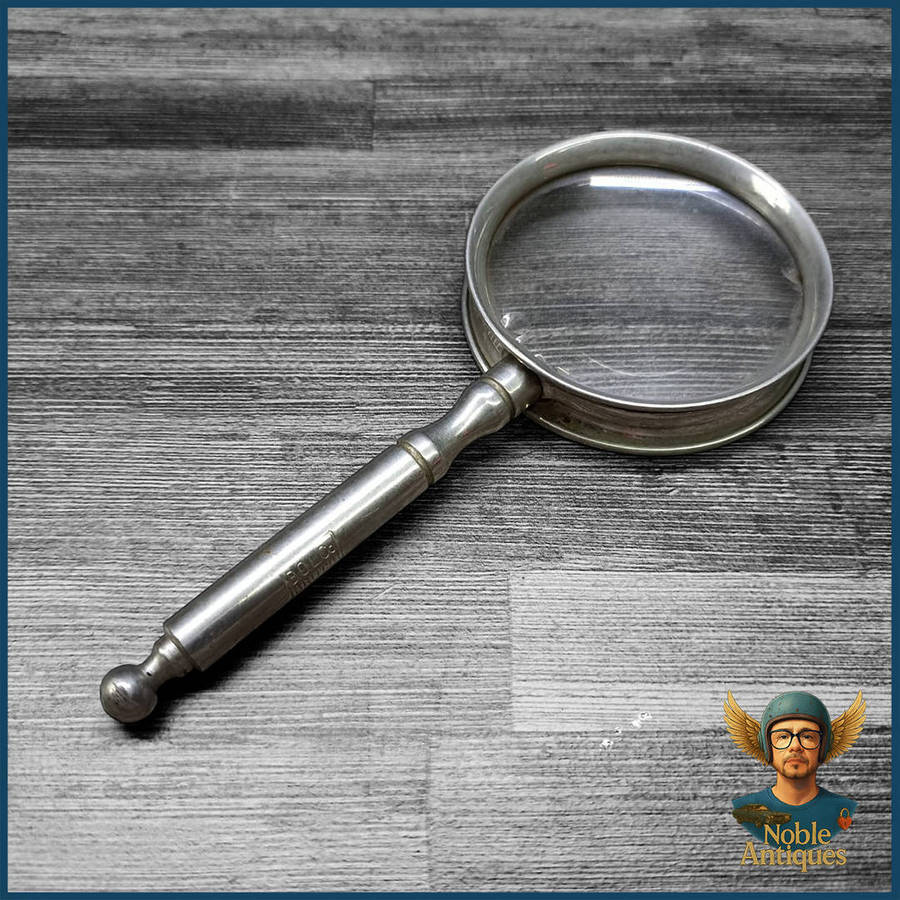 Vintage B.o.l. Co. British-made Metal Magnifying Glass