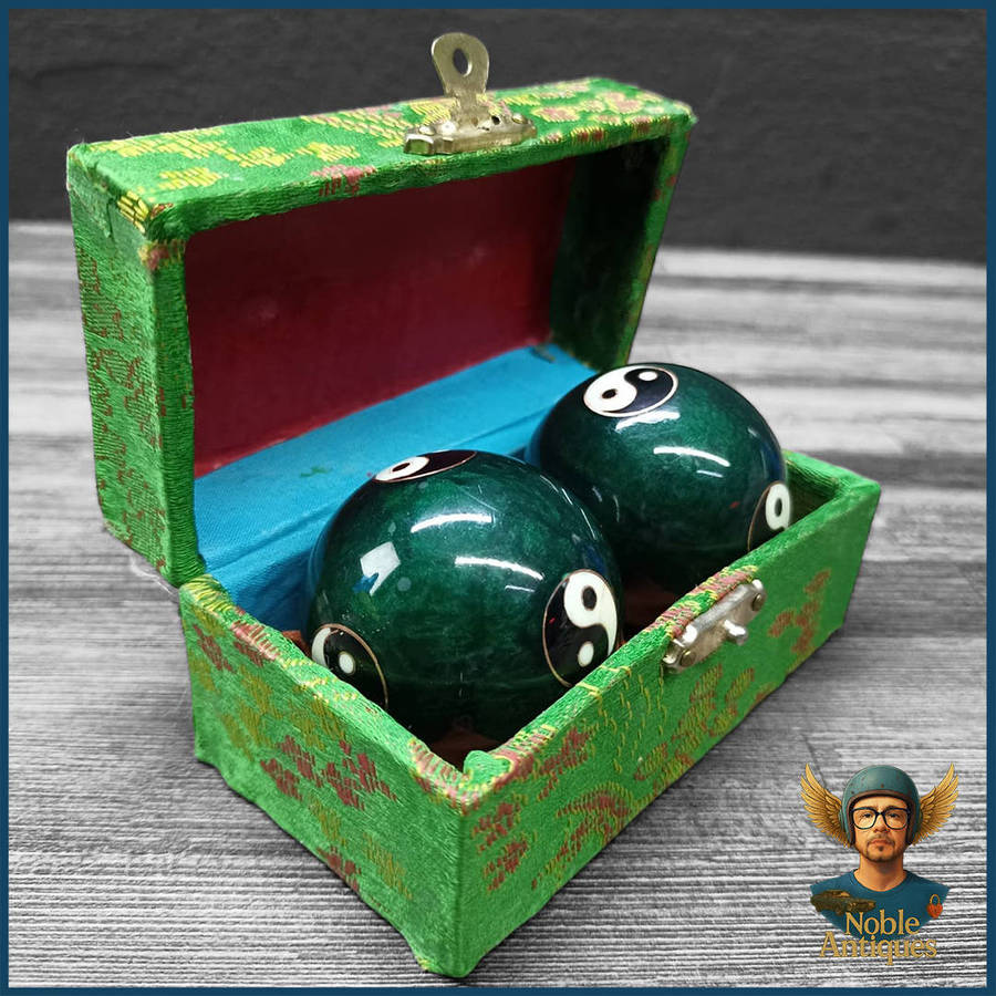 Vintage Chinese BOADING Health Exercise Stress Balls-Medicine Balls