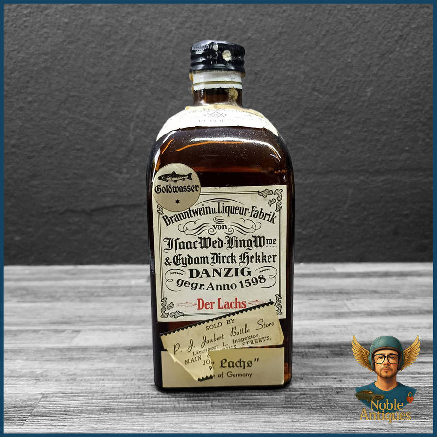 Sealed Der Lachs Original Danziger Goldwasser, a historic German herbal liqueur