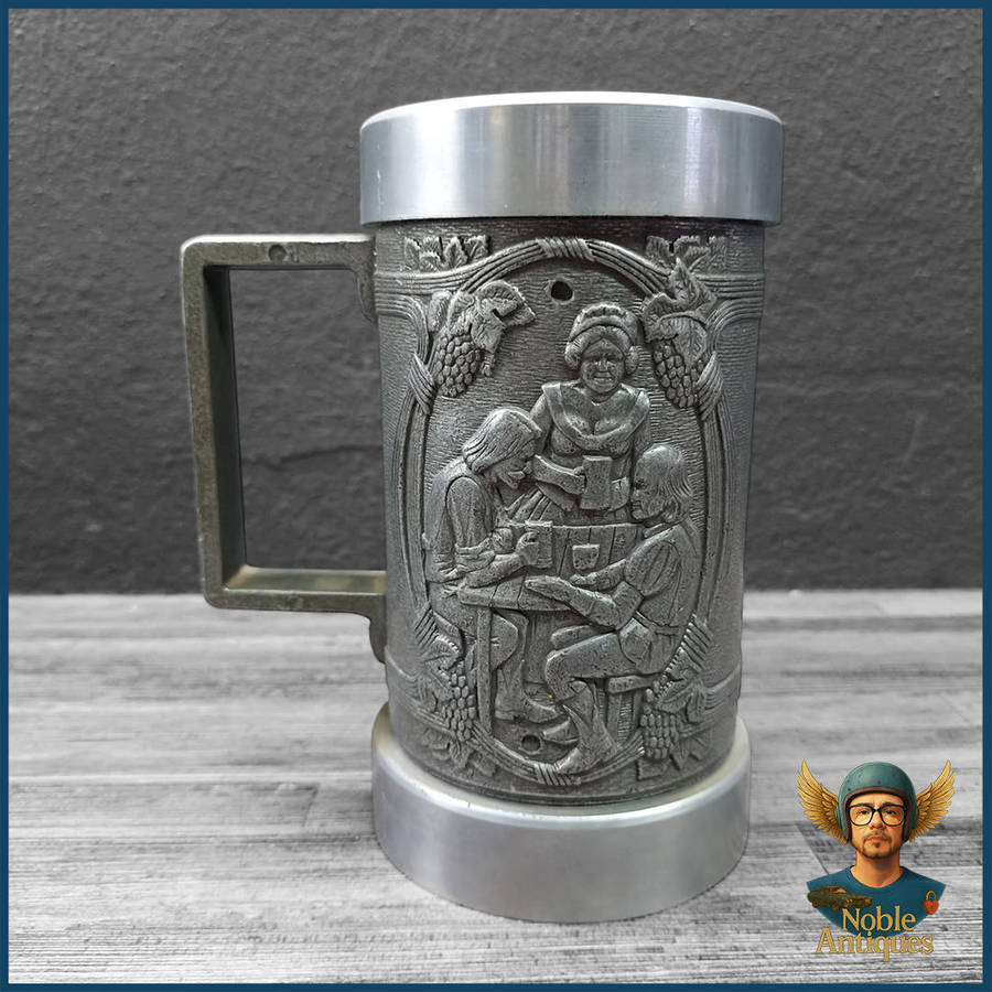 Large Vintage Pewter Beer Stein Or Mug From Austria