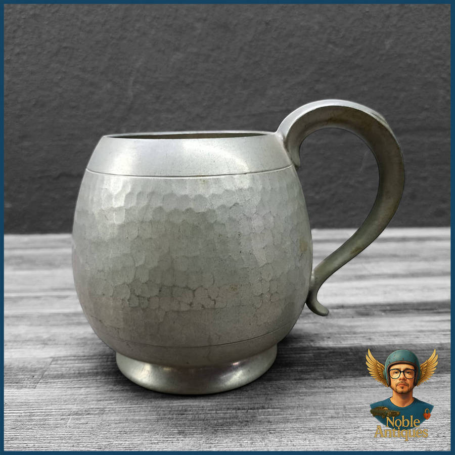 Vintage Old English Pewter Hammered Pewter Tankard
