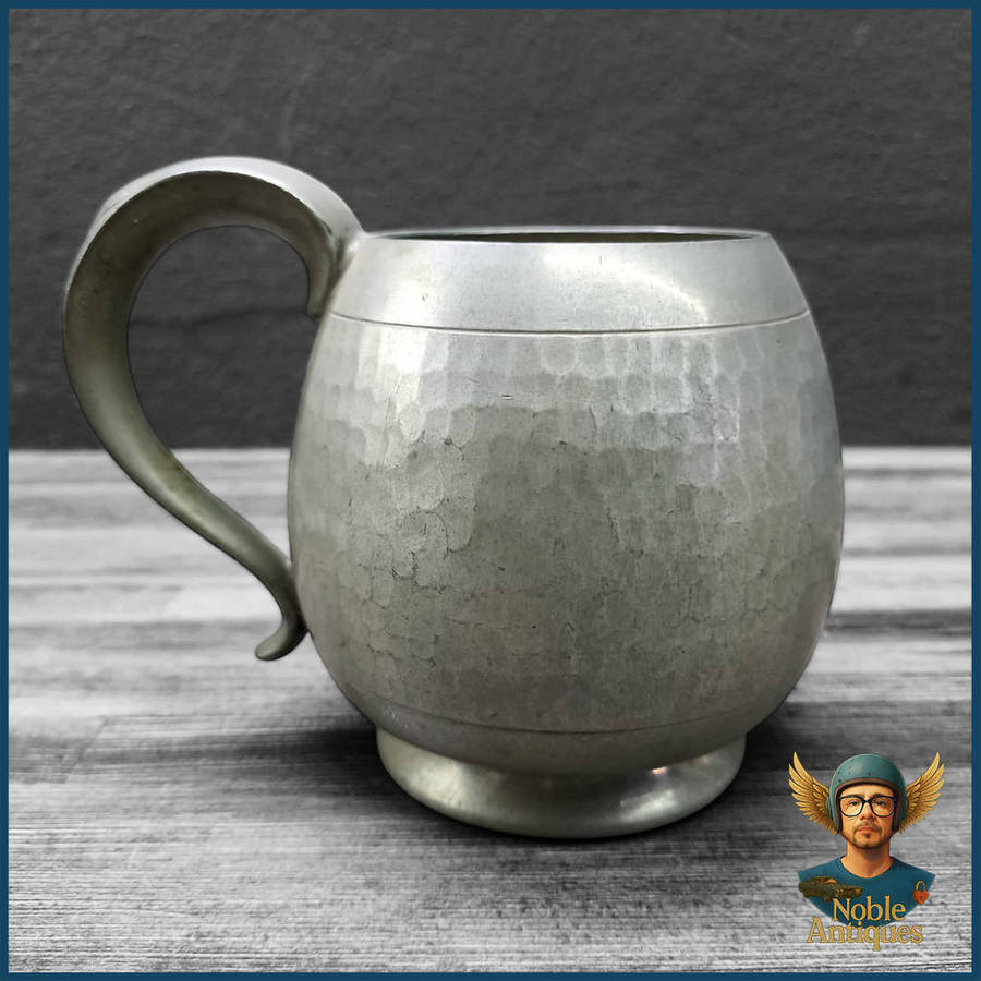 Vintage Old English Pewter Hammered Pewter Tankard