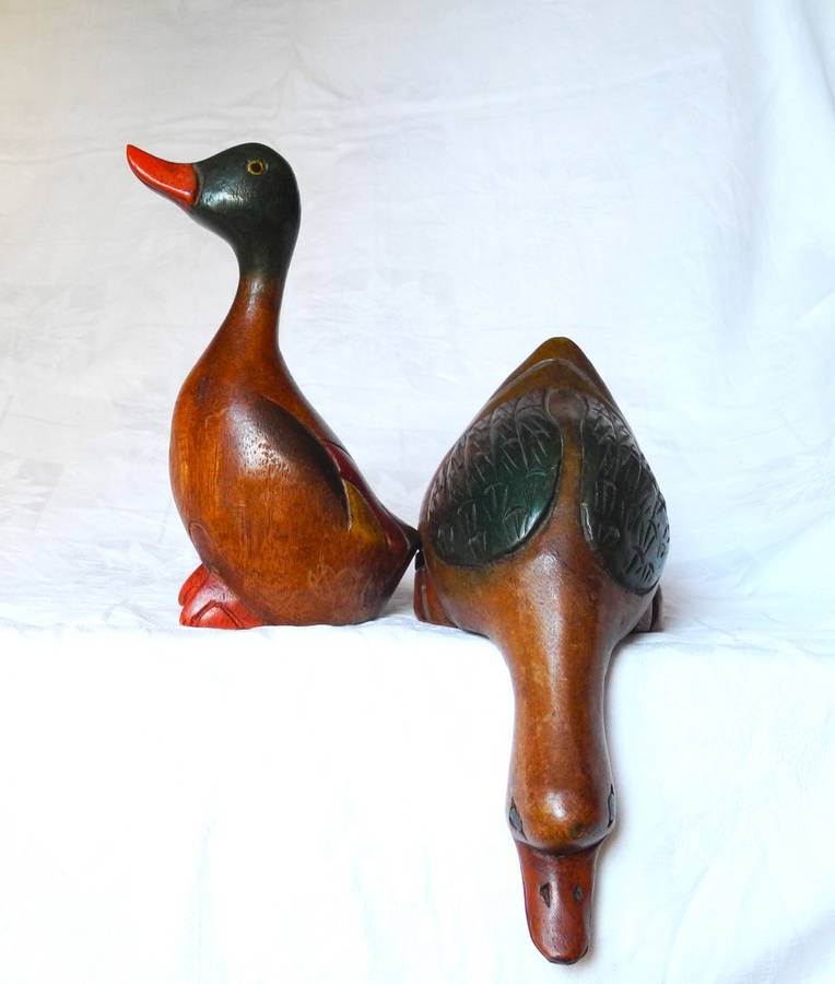 Vintage Carved Wooden Ducks