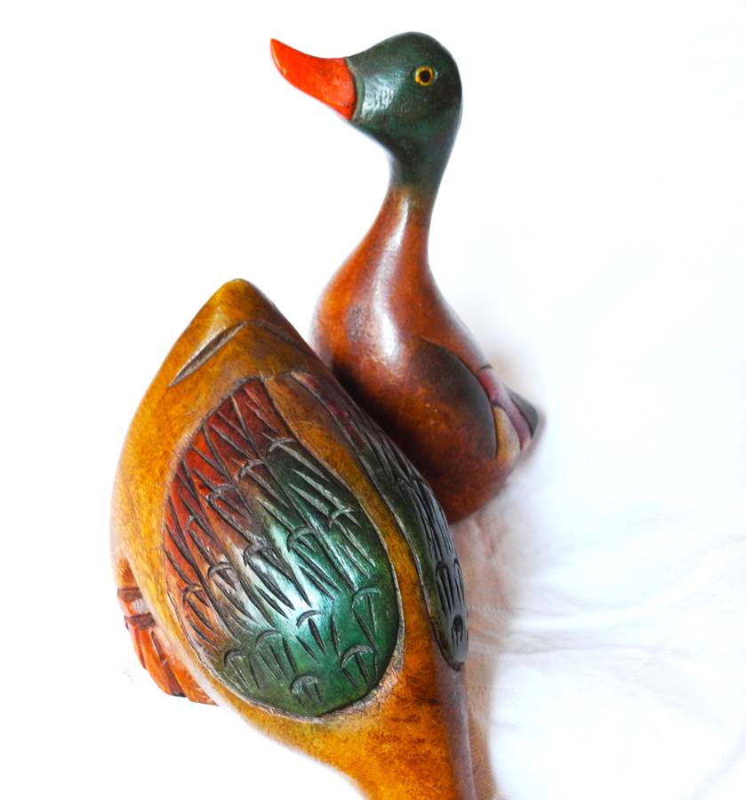 Vintage Carved Wooden Ducks