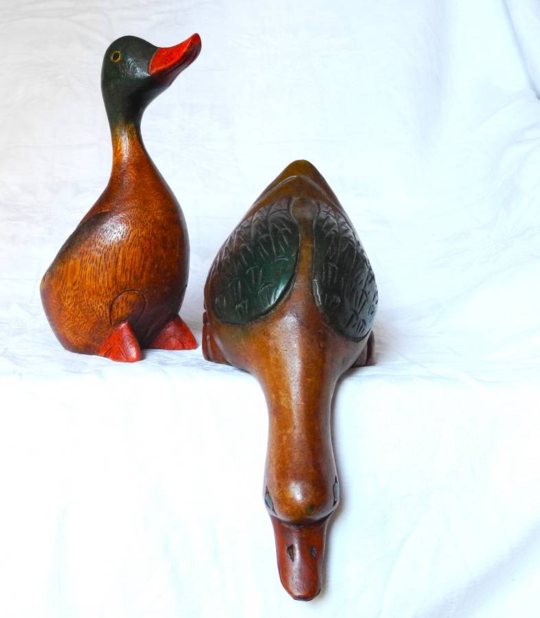 Vintage Carved Wooden Ducks