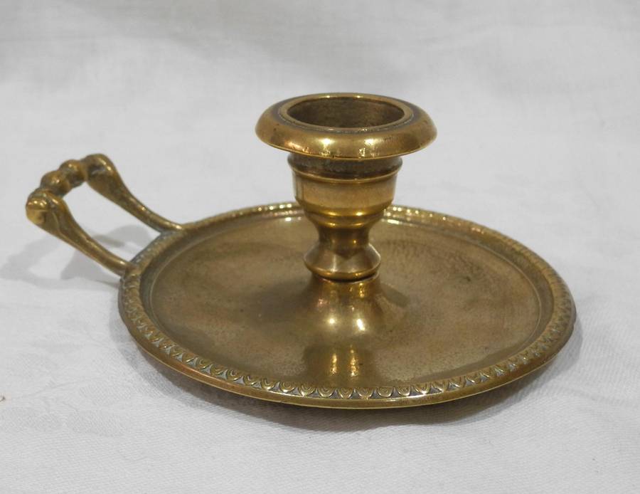 Vintage Brass Chamber Candlestick Holder