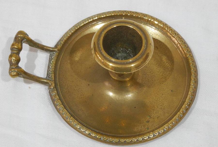 Vintage Brass Chamber Candlestick Holder