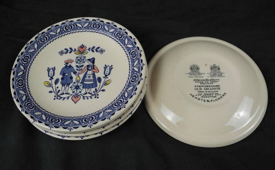 Johnson Brothers Hearts & Flowers Pattern Tea Plates