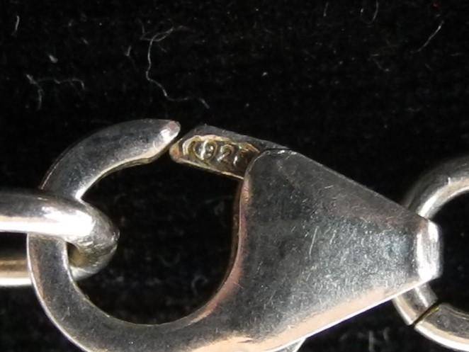 Vintage Sterling Silver, Foil and Glass Heart Pendant and Snake Chain (10.7g)