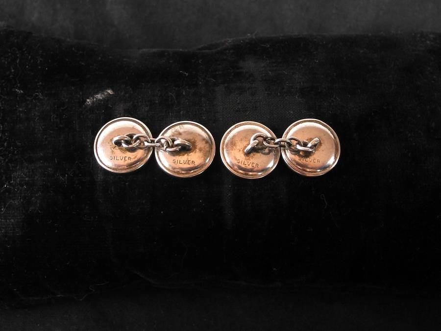 Vintage Silver and Mother of Pearl Cuff Links (6.0g)