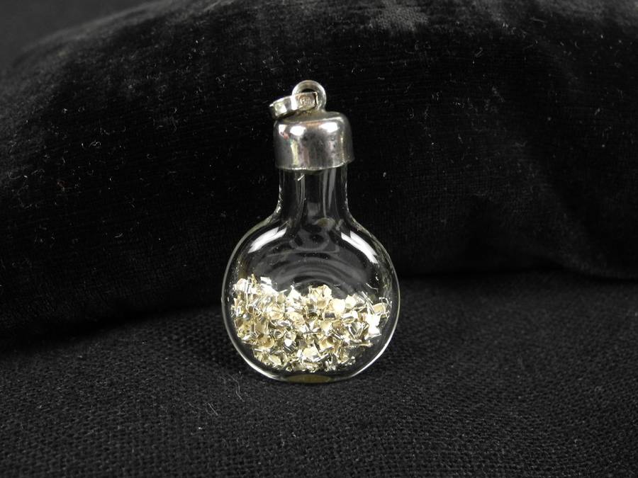 Vintage Sterling Silver and Glass Shaker Pendant
