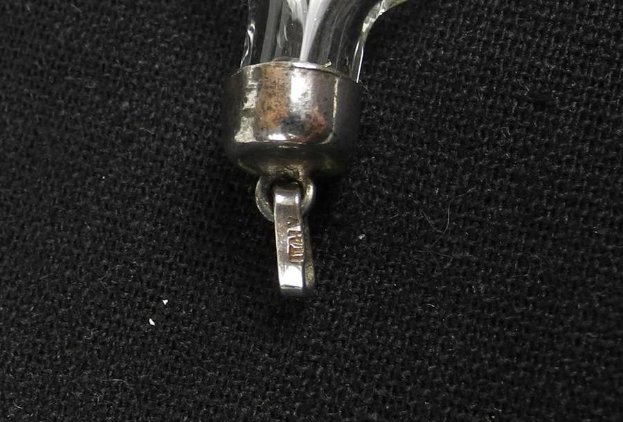 Vintage Sterling Silver and Glass Shaker Pendant