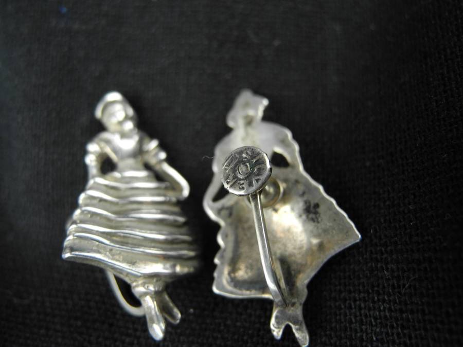 Vintage Sterling Silver Screw Back Earrings (925)