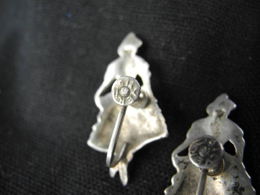 Vintage Sterling Silver Screw Back Earrings (925)