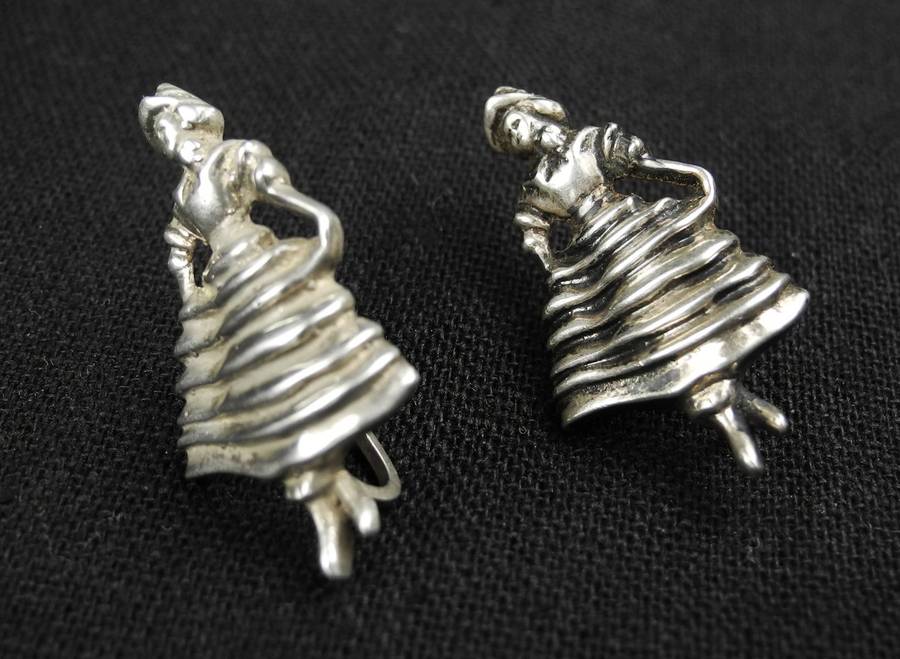 Vintage Sterling Silver Screw Back Earrings (925)
